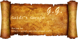 Galát Gerold névjegykártya